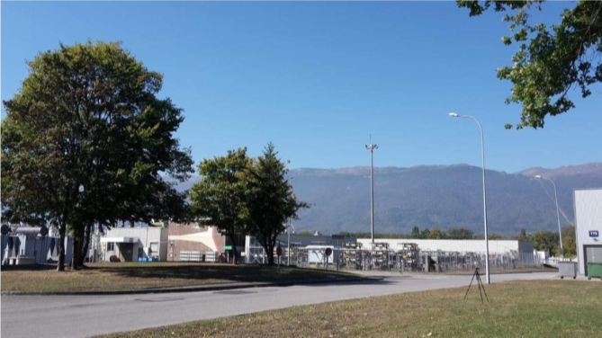 Figure 1:  Magnetic field measurement near the sub-power station on the Prevessin, CERN site.