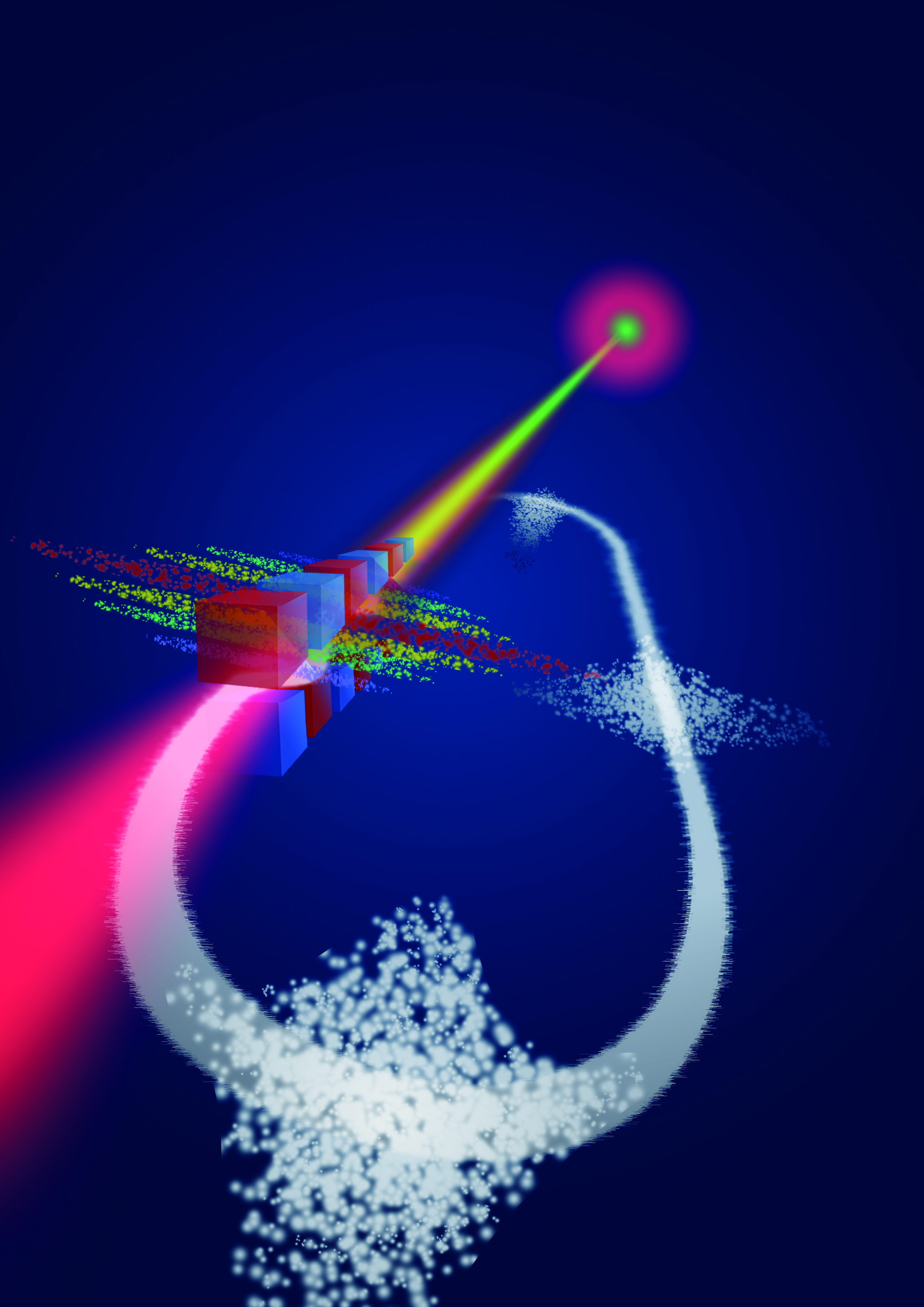 Experimental set-up. The stored electron bunches are modulated by a laser in an undulator. They become  microbunched after one complete revolution in the storage ring and produce coherent radiation. © PTB/HZB